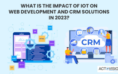 What is the impact of IoT on web development and CRM solutions in 2023?
